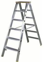 Iller Stufenstehleiter Mit 2x6 Stufen 2,95m Ah Und 2 Holzstufen Als Abschluss