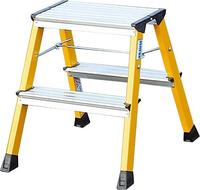Krause 130082 Aluminium Doppel-Klapptritt klappbar Arbeitsh&ouml;he (max.): 2.45 m Blau