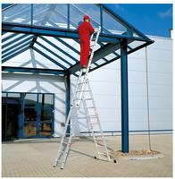 Euroline Alu-Mehrzweckleiter 3-teilig, Sprossen 3 x 12, 860 / 350 cm