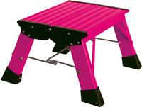KRAUSE Trittleiter "Treppy Plusline pink" Aluminium, 1x1 Stufen, Arbeitsh&ouml;he...