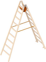 Layher 1053 Holzstehleiter nach &Ouml;-Norm Z1501 2x9 Sprossen