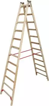 Krause Holz Sprossen-Doppelleiter 2x12