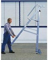G&uuml;nzburger Steigtechnik MUNK 51086 Aluminium Stufen-Stehleiter fahrbar Arbeitsh&ouml;he
