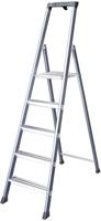 KRAUSE Stehleiter "SePro S" Alu eloxiert, 1x7 Stufen, Arbeitsh&ouml;he ca. 350 cm