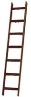 Dachleiter, RAL 8014 sepiabraun, 7 Sprossen, L&auml;nge 1950 mm, Gewicht 3,5 kg, aus