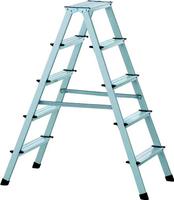 ZARGES Stehleiter beidseitig Scana B silber 2x 7 Stufen, H: 166,0 cm