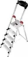 Hailo Stehleiter "L80 ComfortLine" Alu-Sicherheits-Stehleiter 5 Stufen