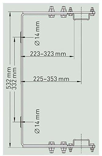 Zarges Wandhalter verstellbar 250 - 350 mm