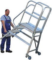 Podestleiter einseitig Rollen-Griff,8Stu58108