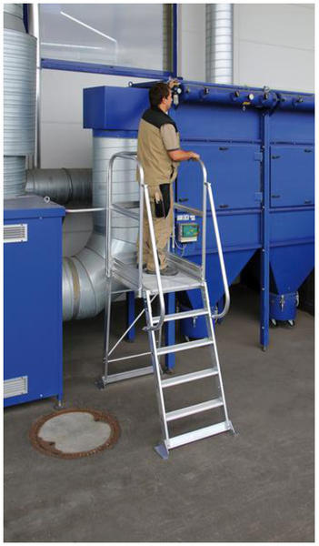 Günzburger Steigtechnik Aluminium-Podest-Treppe stationär 8 Stufen