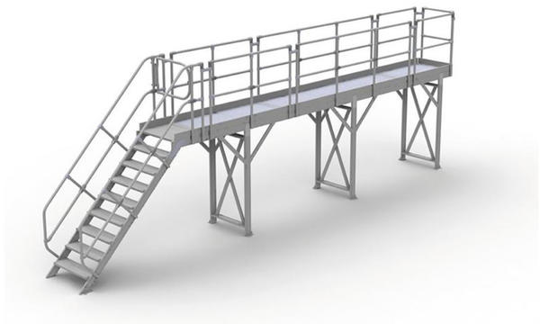Günzburger Steigtechnik Laufsteg-Modul-Belag Aluminium geriffelt Plattformlänge 1,26 m (332001)