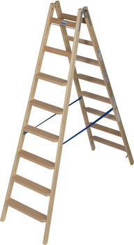 Krause Holz Stufen/Sprossen Doppelleiter 2x8 Stufen (818355)