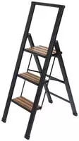 WENKO Trittleiter "Modell Alu-Design" rutschsichere XXL-Stufen, robustes Aluminium in