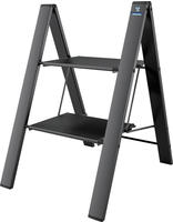 Bischof Colombo Trittleiter "Leonardo Black 1" 2-stufig, Tragkraft 150 kg, Aluminium