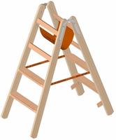 Layher 1020 Holzstehleiter mit 2x4 Stufen