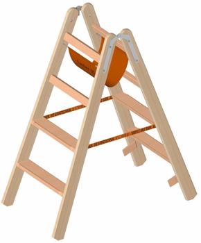 Layher Holz-Stehleiter 2x4 Stufen (1020004)
