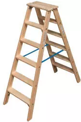 Krause Stufen-Doppelleiter Holz 2x6 Sprossen