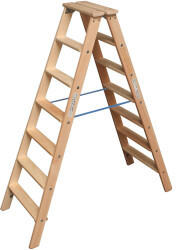 Krause Stufen-DoppelLeiter Holz 2x7 Sprossen