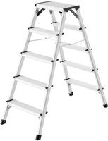 Hailo D60 8655-007 Aluminium Doppel-Stufentritt Arbeitsh&ouml;he (max.): 2.65 m Silber