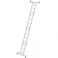 Munk Vielzweckleiter 4-teilig mit nivello&reg;-Traverse und Holzbelag 2x3 + 2x4 Sprossen