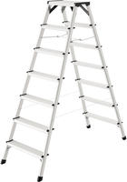 Hailo D60 8657-007 Aluminium Doppel-Stufentritt Arbeitsh&ouml;he (max.): 3.09 m Silber,