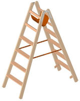 Layher 1020 Holzstehleiter mit 2x6 Stufen