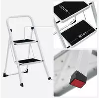 SONGMICS Klapptritt wei&szlig; 2 Stufen, H: 82,0 cm