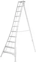 Niwaki Aluminium 3-holm-gartenleiter H&ouml;henverstellbar (268x140x361 Cm), Aluminium