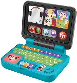 Fisher-Price Lernspaß Homeoffice Laptop elektronisches Lernspielzeug (HGX00)
