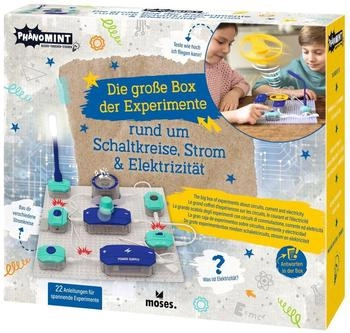 moses. Verlag PhänoMINT Die große Box der Experimente rund um Schaltkreise, Strom und Elektrizität (30362)