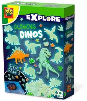 SES Creative Leuchtende Dinos Wandsticker phosphoreszierend (25127)