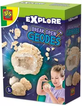 SES Creative Geoden aufbrechen, Mittel, weiß und grau (25079)
