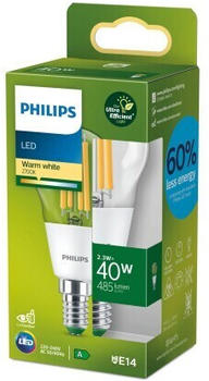 Philips E14 LED-Lampe G45 2,3W 485lm 2.700K klar A – Außergewöhnlich lange Lebensdauer senkt Wartungsaufwand