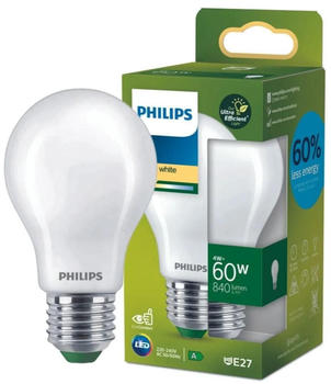 Philips LED Lampe E27 - Birne A60 4W 840lm 2700K ersetzt 60W standard Einerpack weiß