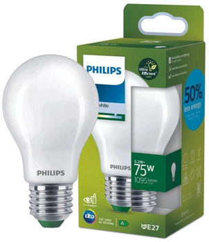 Philips LED Lampe E27 - Birne A60 5,2W 1095lm 4000K ersetzt 75W standard Einerpack weiß