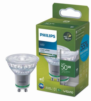 Philips LED Lampe Gu10 - Reflektor Par16 2,1W 375lm 4000K ersetzt 50W Einerpack transparent