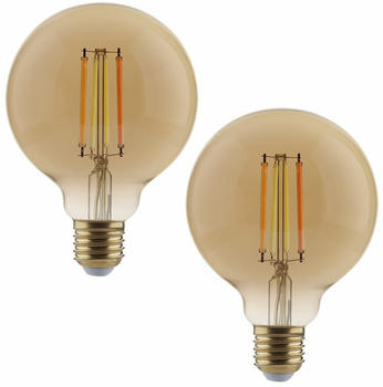 SHYNE Smartes ZigBee LED Leuchtmittel E27, amber, tunable white, Globe - G95, 7W, 650 Lumen, 2er-Pack transparent