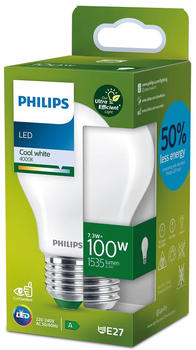 Philips LED Lampe E27 - Birne A60 7,3W 1535lm 4000K ersetzt 100W standard Einerpack weiß
