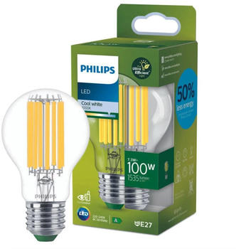 Philips LED Lampe E27 - Birne A60 7,3W 1535lm 4000K ersetzt 100W Einerpack transparent