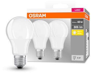 Osram 2er Pack LED Lampe BASE Classic A FR 8.5W warmweiss E27 4058075152656 wie 60W