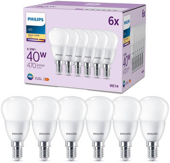 Philips LED-Lampe E14 4,9W 470m 2.700K matt 6er F