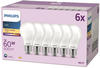 Philips LED-Lampe E27 7W 806lm 2.700K matt 6er E