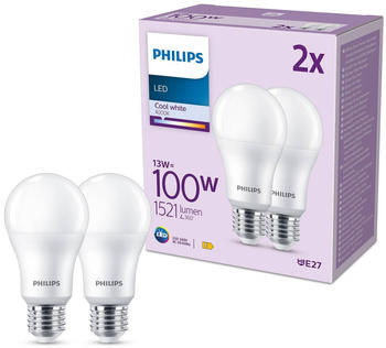 Philips LED-Lampe E27 13W 1.521lm 4.000K matt 2er E