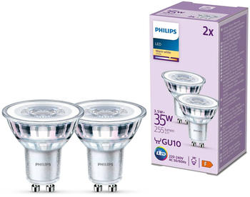 Philips LED-Lampe GU10 3,5W 255lm 827 klar 36° 2er F