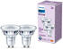 Philips LED-Lampe GU10 3,5W 275lm 840 klar 36° 2er F