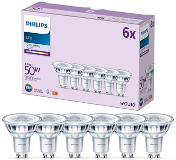 Philips LED-Lampe GU10 4,6W 390lm 840 klar 36&deg; 6er F