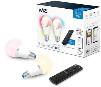 Wiz A.E27 LED Starterset 810lm 2 Leuchtmittel und Fernbedienung RGB & Weiß