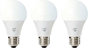 Nedis N WIFILRW30E27 - Smart Light, Lampe, E27, 9 W, WiFi, 3er-Pack