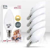 B.K.Licht LED-Leuchtmittel E14 5 Stk. Warmwei&szlig; LED-Lampe Gl&uuml;hbirne 5 Watt 470 Lumen