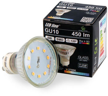 LED line 5x GU10 5W led Leuchtmittel Warmweiß 2700K 450 Lumen